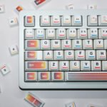 Retro Vibe Gaming Keycaps Set White Colorful PBT