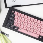 Wednesday Addams Keycaps Set Spooky Pink Black