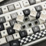 Checkered Flag Keycaps Set Black White Grey PBT