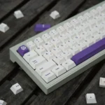 Purple Rose Japanese Keycaps Set White PBT