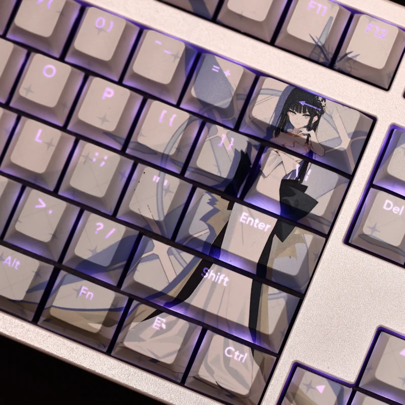 Backlit Jomae Saori Blue Archive Keycaps Set Cream PBT - Image 4