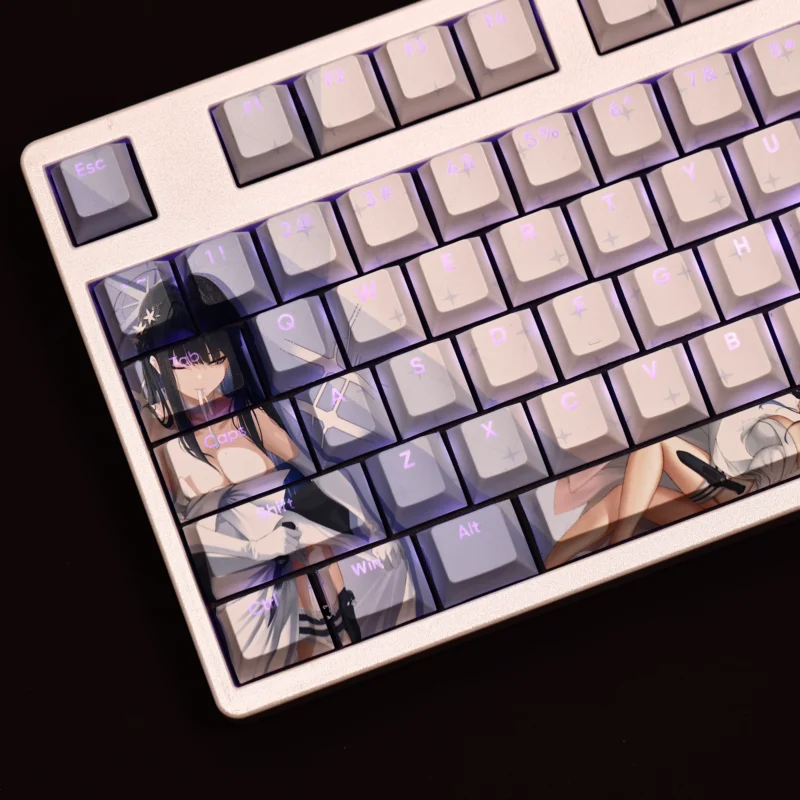 Backlit Jomae Saori Blue Archive Keycaps Set Cream PBT