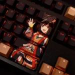 Backlit Kitasan Black Uma Musume Keycaps Set Anime Brown