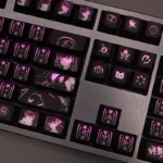 Backlit Tsukatsuki Rio Blue Archive Keycaps Set Gaming Black PC