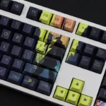 Cyberpunk Edgerunners Keycaps Set Black Green PBT