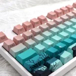 Side Printed Deep Sea Keycaps Set Pastel Coral Cherry PBT