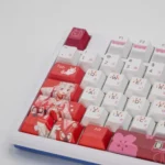 Youtuber Nakiri Ayame Keycaps Set Anime Red White Cherry PBT