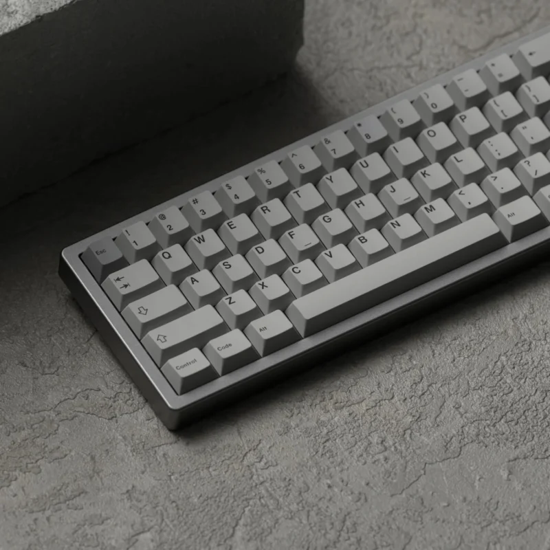 Black on Grey Keycaps Set Minimalistic Cherry Profile PBT - Image 4