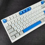 GMK English Olivetti Clone Keycaps Set Grey White Blue ABS