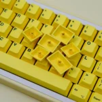 GMK Yellow Clone Keycaps Set Black on Yellow Cherry PBT