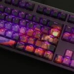 Saber Fate Grand Order Keycaps Set Anime Purple Backlit