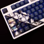 Asuma Toki Blue Archive Keycaps Set Blue Black Backlit PBT