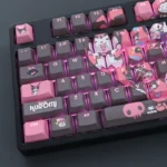 Cute Kuromi Keycaps Set Translucent Kawaii Black Pink PBT