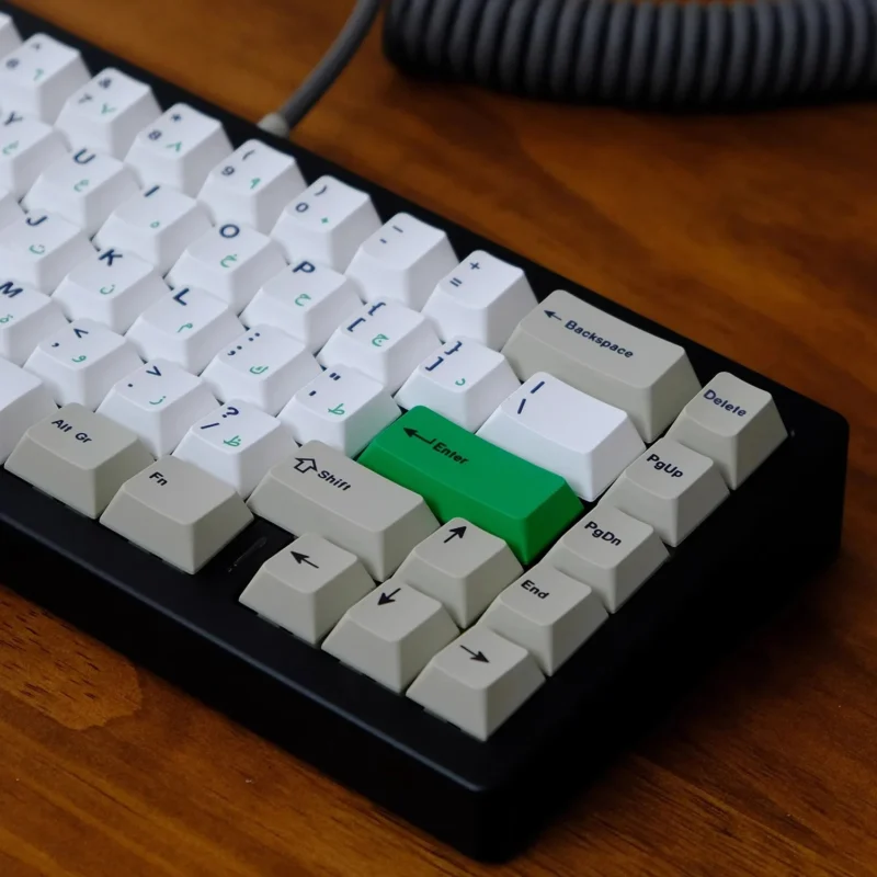 GMK Classic Arabic Clone Keycaps Set Grey White Green PBT