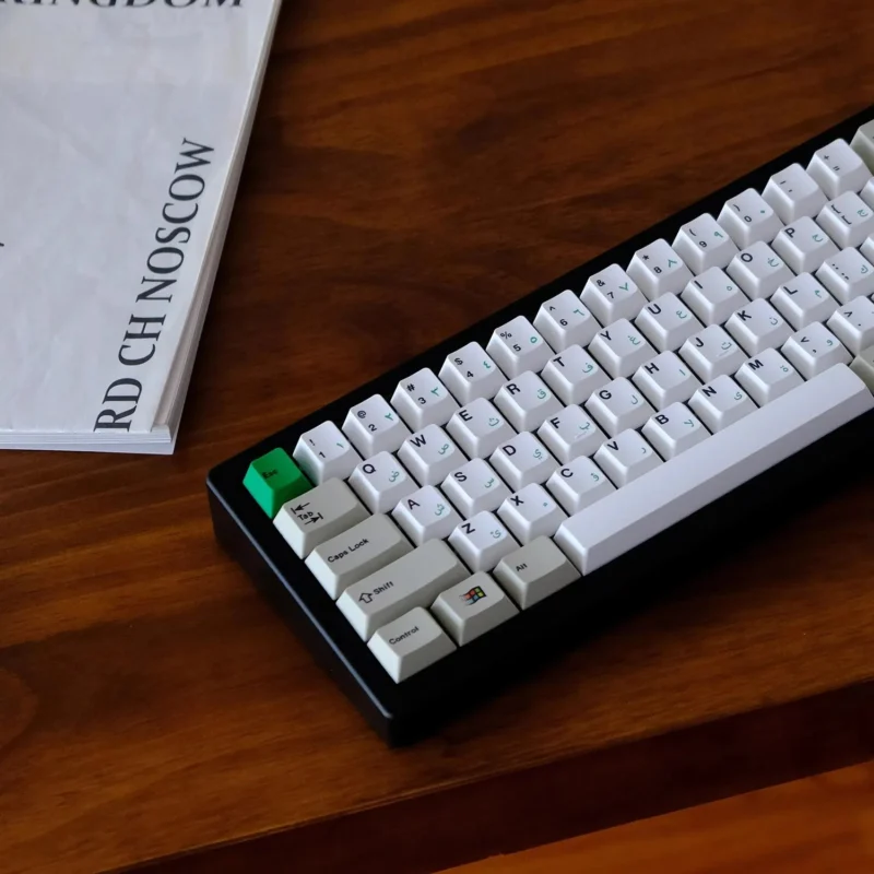 GMK Classic Arabic Clone Keycaps Set Grey White Green PBT - Image 10