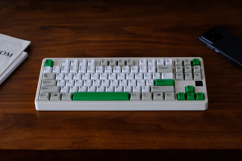 GMK Classic Arabic Clone Keycaps Set Grey White Green PBT - Image 2