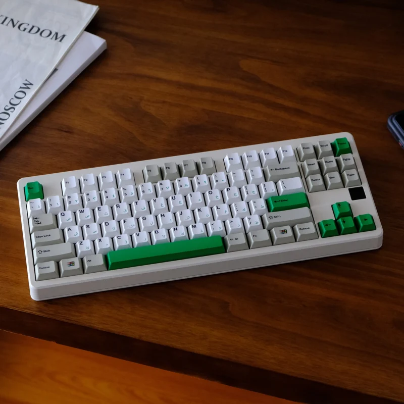 GMK Classic Arabic Clone Keycaps Set Grey White Green PBT - Image 3