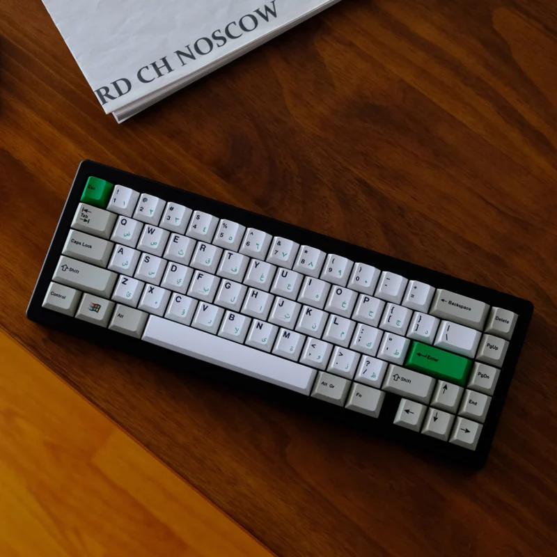 GMK Classic Arabic Clone Keycaps Set Grey White Green PBT - Image 6