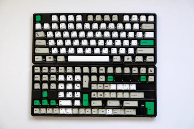 GMK Classic Arabic Clone Keycaps Set Grey White Green PBT - Image 7