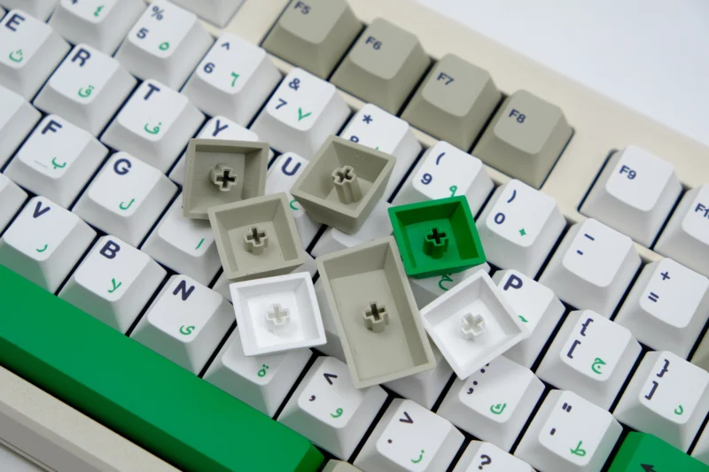 GMK Classic Arabic Clone Keycaps Set Grey White Green PBT - Image 9