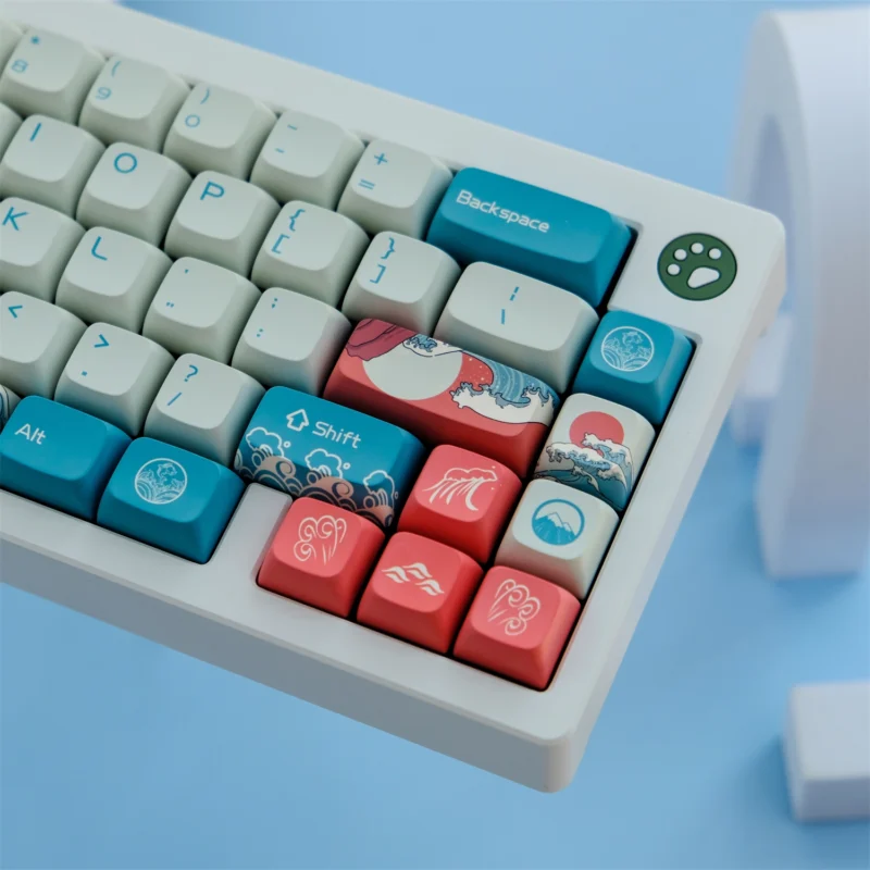 GMK Coral Sea Clone Keycaps Set Japanese Waves XDA PBT - Image 2