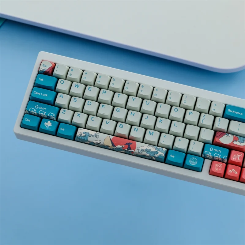 GMK Coral Sea Clone Keycaps Set Japanese Waves XDA PBT - Image 3