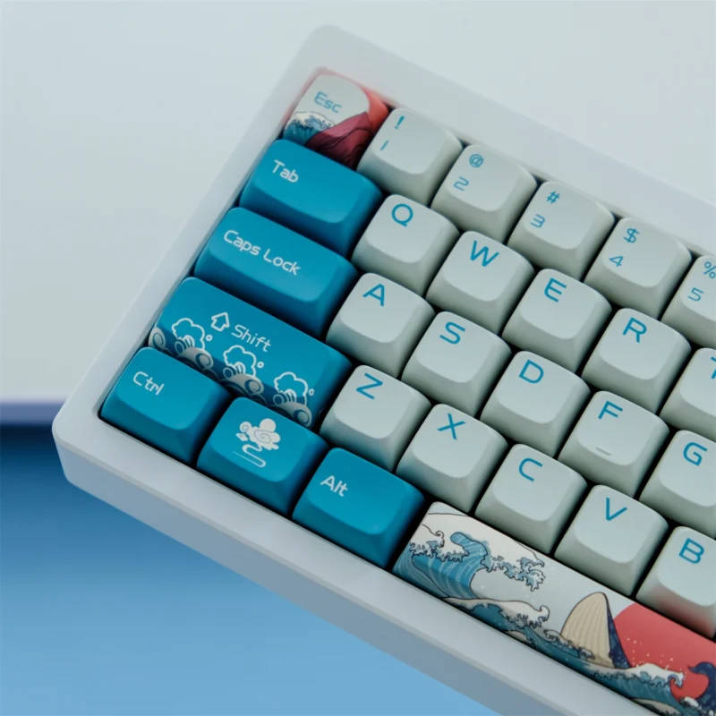 GMK Coral Sea Clone Keycaps Set Japanese Waves XDA PBT - Image 4