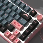 GMK Night Sakura Clone Keycaps Set Spanish ES Pink Grey PBT