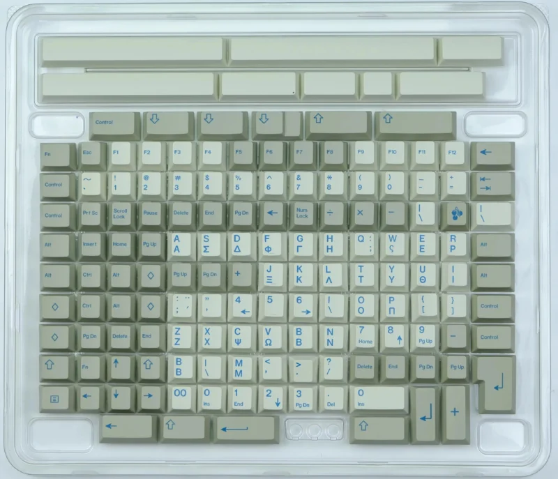 GMK Retro Greek Keycaps Set Light Grey Blue Cherry PBT - Image 10