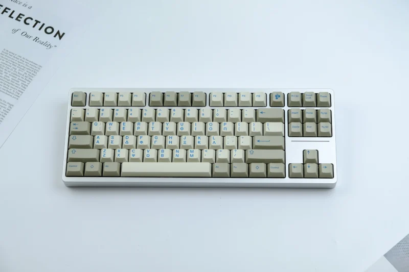 GMK Retro Greek Keycaps Set Light Grey Blue Cherry PBT - Image 2