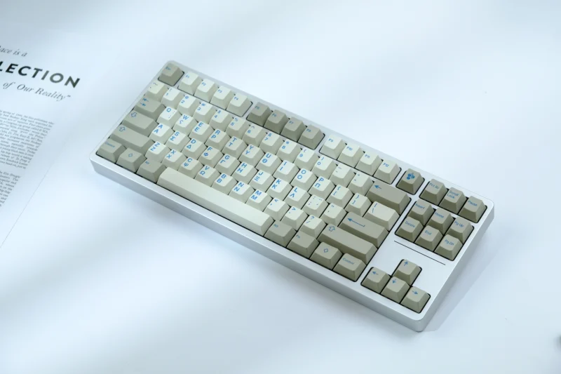 GMK Retro Greek Keycaps Set Light Grey Blue Cherry PBT - Image 5