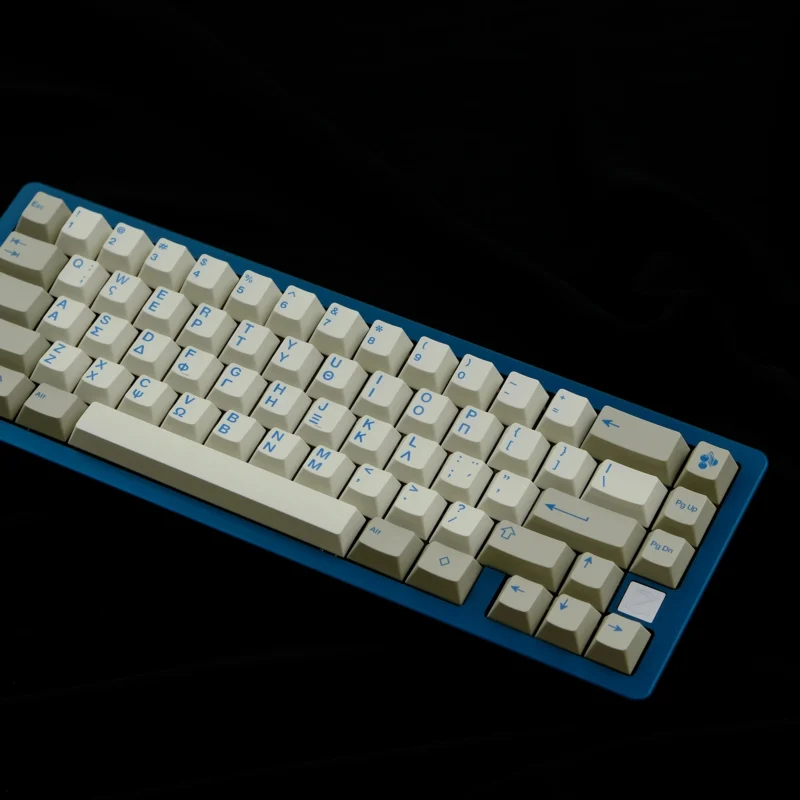 GMK Retro Greek Keycaps Set Light Grey Blue Cherry PBT - Image 7