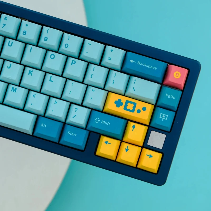 GMK Retrocast Clone Keycaps Set Blue Yellow Cherry PBT