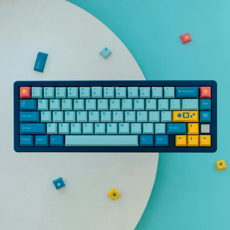 GMK Retrocast Clone Keycaps Set Blue Yellow Cherry PBT - Image 9