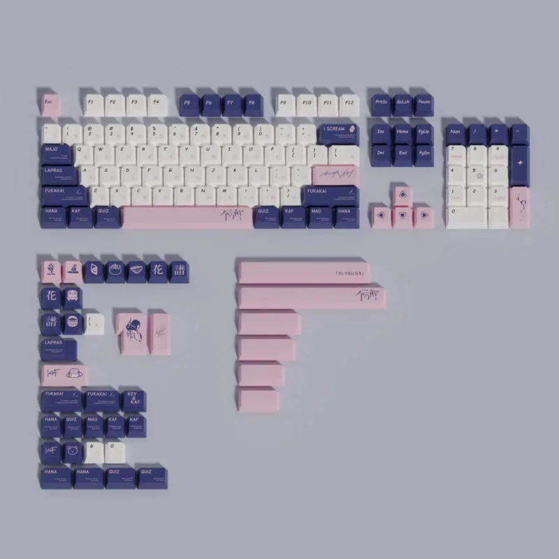 KAF Keycaps Set Youtuber Japanese Blue Pink Cherry PBT - Image 8