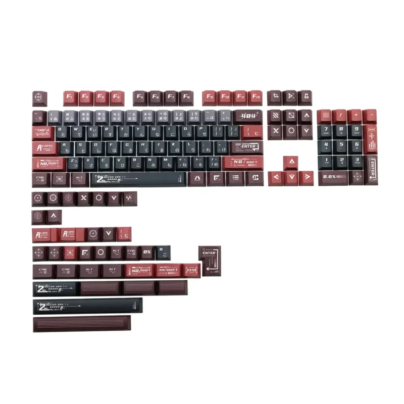 Mecha Era Mobile Suit Gundam Keycaps Set Japanese Black PBT - Image 9