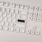 Black on White Keycaps Set Minimalist Cherry Profile PBT