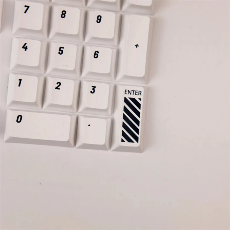 Black on White Keycaps Set Minimalist Cherry Profile PBT - Image 6