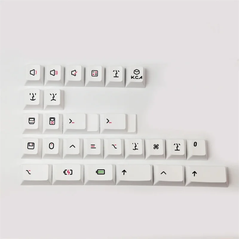 Black on White Keycaps Set Minimalist Cherry Profile PBT - Image 7