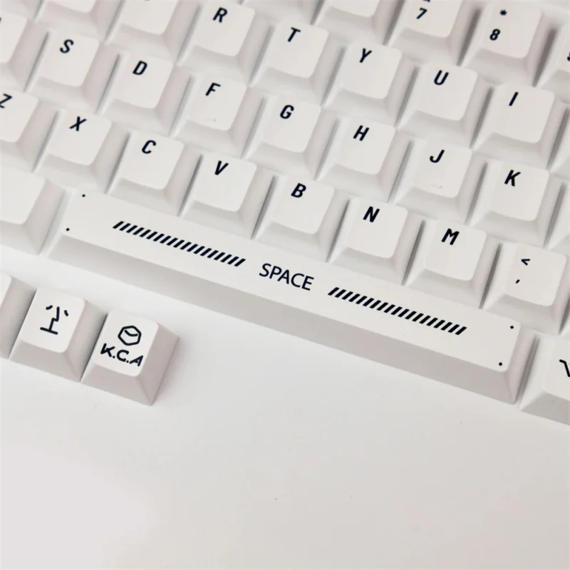 Black on White Keycaps Set Minimalist Cherry Profile PBT - Image 8