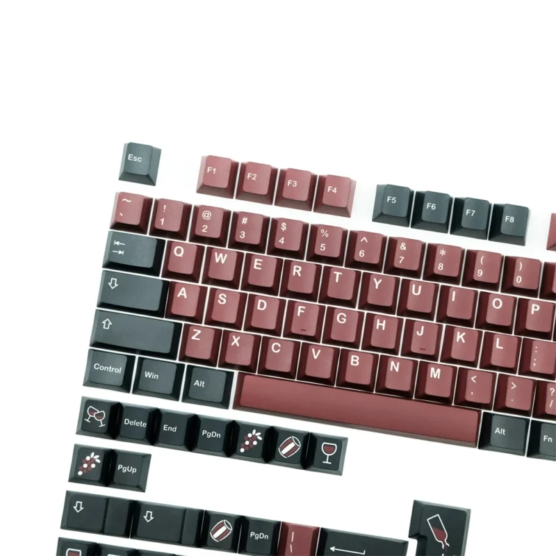 GMK Burgundy Clone Keycaps Set Black Red Cherry PBT - Image 2