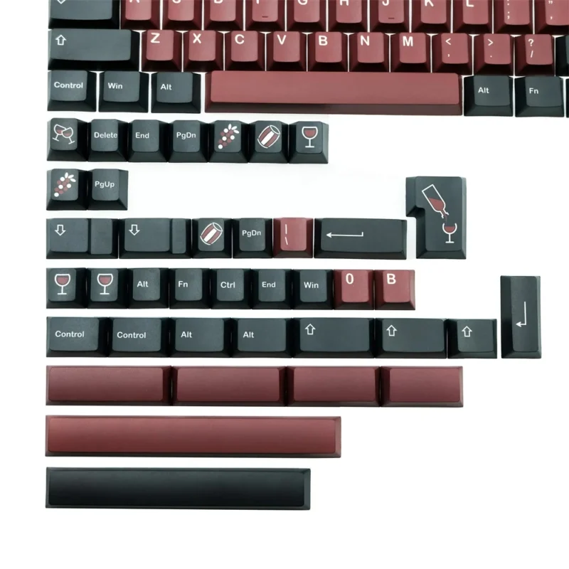 GMK Burgundy Clone Keycaps Set Black Red Cherry PBT - Image 6