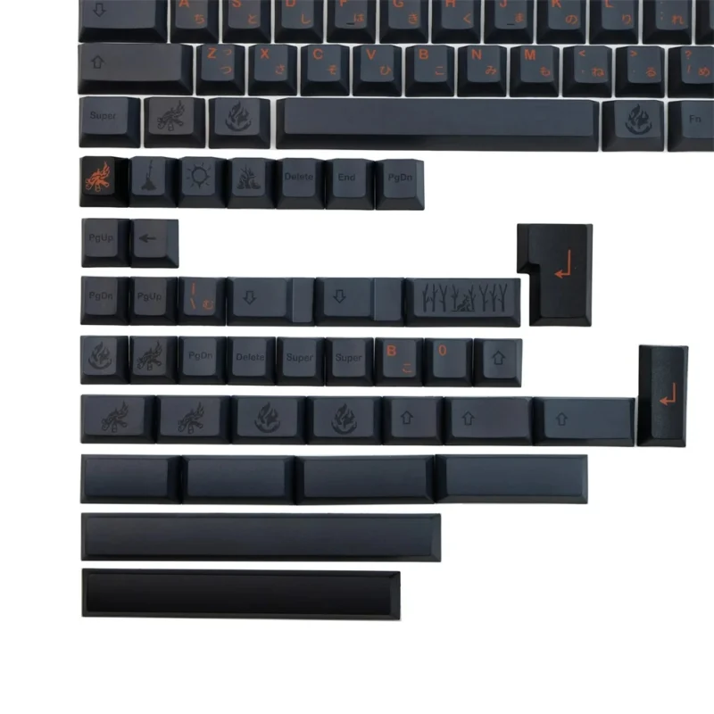 GMK Cinder Clone Keycaps Set Japanese Red on Black PBT - Image 10