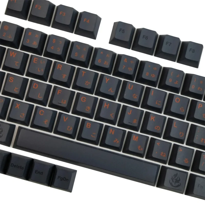 GMK Cinder Clone Keycaps Set Japanese Red on Black PBT - Image 4