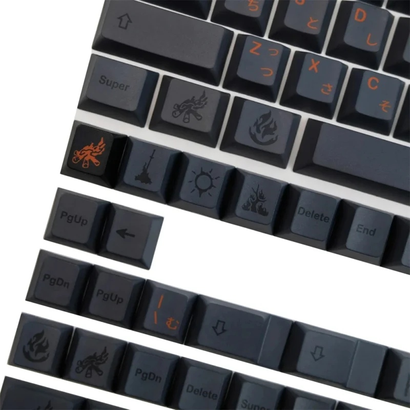 GMK Cinder Clone Keycaps Set Japanese Red on Black PBT - Image 6