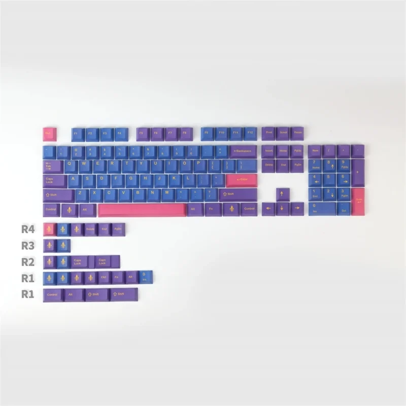 GMK Litchi Clone Keycaps Set Blue Purple Yellow Cherry PBT - Image 2