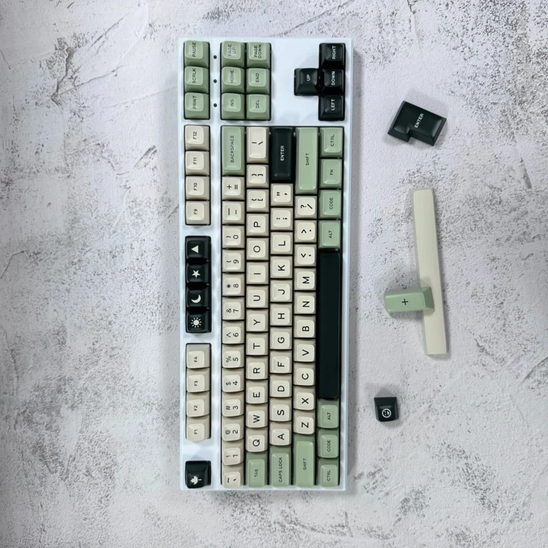 GMK Matcha Boo Clone Keycaps Set Green White ABS Doubleshot - Image 4