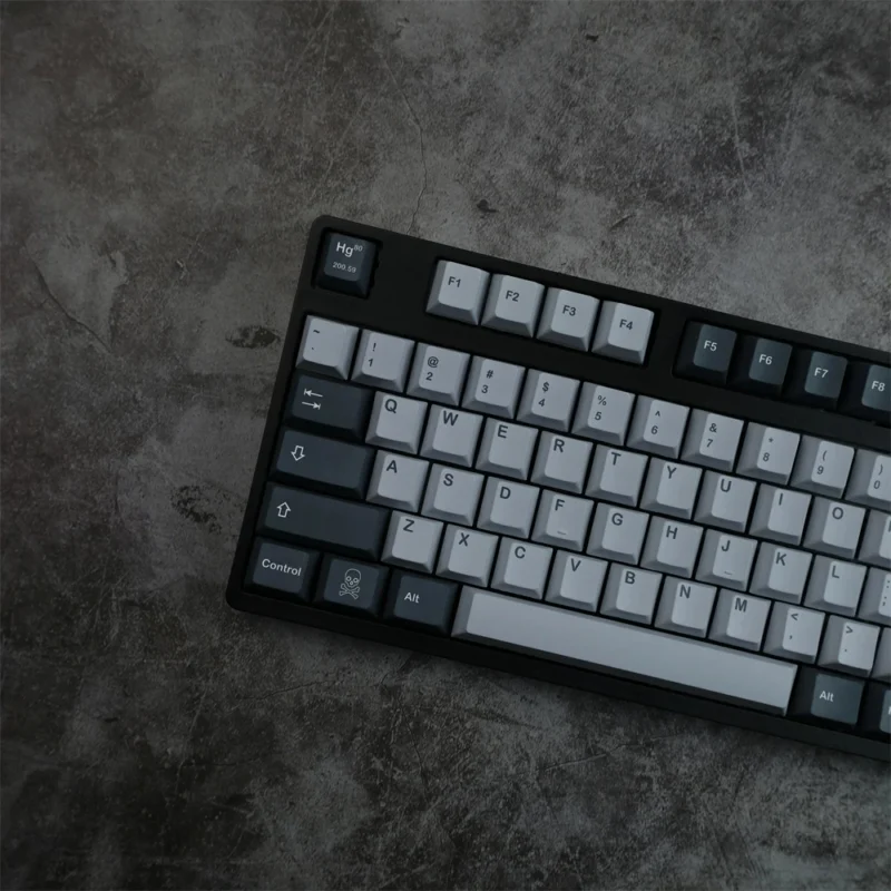 GMK Mercury Clone Keycaps Set Black White Cherry PBT - Image 7