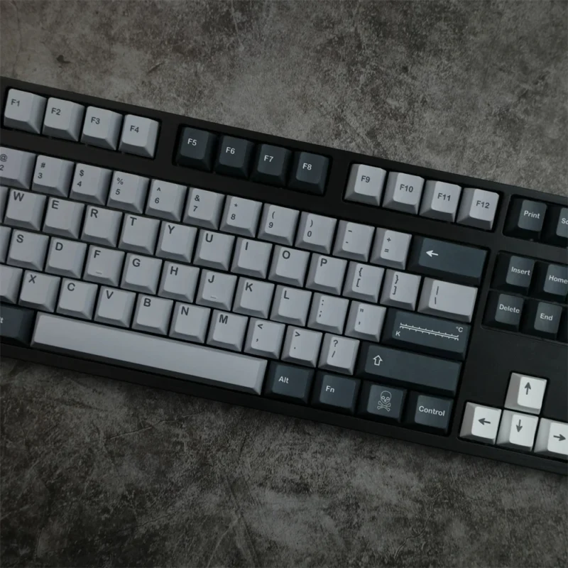 GMK Mercury Clone Keycaps Set Black White Cherry PBT - Image 8