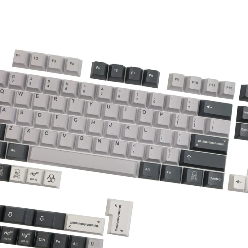 GMK Mercury Clone Keycaps Set Black White Cherry PBT - Image 2